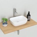 Bathroom Small Vessel Sink Above Counter White Porcelain Ceramic Sink Bowl Small Vanity Sink Lavatory Wash Hand Basin,14.5''x10''