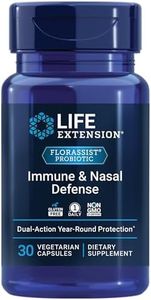 Life Extension FLORASSIST® Immune & Nasal Defense, L. rhamnosus CRL1505, Immune Response, Healthy Nasal Airflow, Seasonal Support, Gluten-Free, Non-GMO, 1 Daily, Vegetarian, 30 Capsules