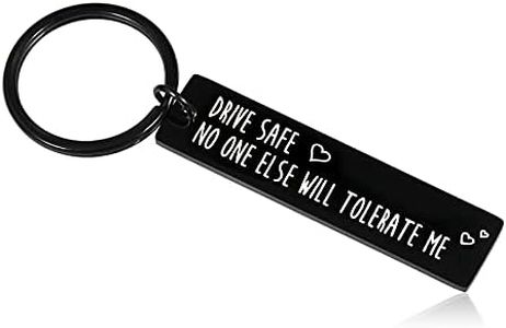 KINMES New Driver Keychain Drive Safe Gifts for Husband Boyfriend Hubby from Wife Girlfriend Dad Mom Keychain Gifts from Son Daughter Kids Children Valentines Christmas Birthday for Men