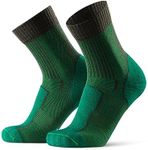 DANISH ENDURANCE Walking Socks Merino Wool Lightweight, Anti Blister Hiking Socks, Breathable Trekking Socks, for Men & Women, Unisex, Dark Green 9-12