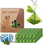 Dog Poop Bags Biodegradable, Extra Thick Strong 100% Leak Proof (36 Rolls / 540 Count), Scented, EPI Technology, Garbage Bags With Flower Print Pick Up Bag And Hands-Free Holder