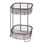 iDesign Forma Free Standing Bathroom or Shower Storage Shelves for Towels, Soap, Shampoo, Lotion, Accessories - 2 Tier, Bronze