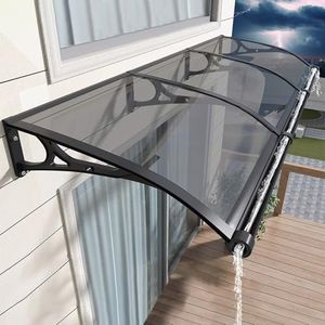 HIAPES Awning for Door Entrance, Awnings for Doors, Polycarbonate Cover Outdoor Front Door Patio UV/Rain/Snow Protection, Door Awnings Exterior for Porch/Patio/Deck