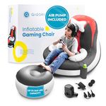 Qadory Gaming Chair for Kids- Air Pump Included 2-in-1, Inflatable Gaming Chair- Kids Gaming Chair- Gaming Bean Bag Chair- Gamer Chair for Kids- Gaming Chair for Kids 8-12, Red