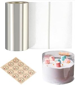 Cyimi Cake Collars 6 x 394inch, Transparent Cake Rolls, Acetate Cake Collars, Mousse Cake Clear Acetate Sheets for Chocolate Mousse Baking, Cake Decorating,12 Stickers Included