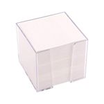 D.RECT Plastic Memo Pad | Memo Cube with 700 Sheets | 85 x 85 x 80 mm, | Memo Box for Home, Office, School | for Short Notes, Leaving Messages and Reminders | White, (9461)