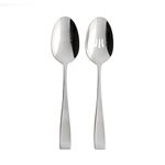 Oneida T711002A Moda Fine Flatware Serving Spoons, Set of 2 18/10 Stainless Steel, Silverware Set