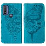 COTDINFOR Compatible with Motorola Moto G Pure Case with Card Holder and Kickstand Luxury Leather Wallet Case Butterfly Embossed Durable Protective Cover Case for Moto G Pure Butterfly Blue YB