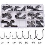 175Pcs Size 2#~5/0 Octopus Circle Fishing Hooks Made of High Carbon Steel Fishing Hooks Set in Saltwater or Freshwater (175pcs circle hooks set)