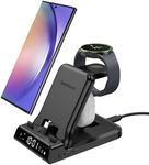 SwanScout Charging Station for Samsung, Foldable 25W 3 in 1 Super Fast Charging Dock Stand for Galaxy S23 Ultra/S22/S21/Z Flip 5/Z Fold 5/A54/A14/Buds, Samsung Watch Charger for Galaxy Watch 6/5/4/3