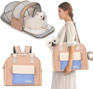 Expandable Pet Carrier Backpack, Cat Carrier Backpacks with Breathable Mesh for Cats Small Dogs Puppies Up to 25 Lbs Airline Approved Waterproof Travel Carrier with Safety Buckle for Hiking & Flights