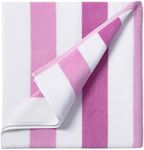 Bornbay Large Beach Towel Oversized - 40"X70" Big Cute Beach Towel, Extra Large Thick Pink Beach Towels, XL Wide Fluffy Beach Towel Oversize, Giant Mauve Stripe Cotton Pool Towel for Adults