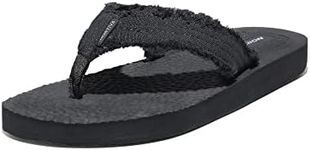 NORTIV 8 Mens Flip Flop Thong Summer Beach Sandal 181111/Black -12