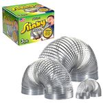 The Original Slinky® Brand Fidget Toy Pack: 1 Giant, 1 Classic, and 1 Slinky Junior Walking Metal Spring Toy, Kids Toys for Ages 5 Up, Basket Stuffers and Small Gifts