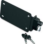 Kuryakyn 4248 Motorcycle Accessory: License Plate Helmet Security Lock with Mount, Universal Fit for Motorcycles with Flat Brackets, Black