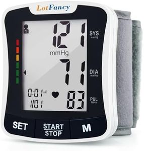 LotFancy Wrist Blood Pressure Monitor, Wrist BP Cuff (5.3”-8.5”), 2 Users, 120 Memory, Automatic Digital Blood Pressure Machine for Irregular Heartbeat Detection, Home BP Gauge with Protective Case