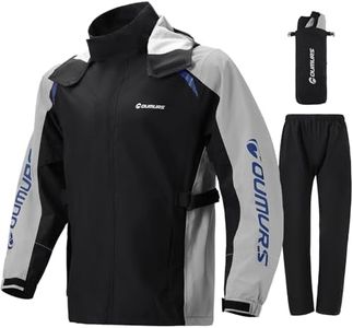 Oumurs Motorcycle Rain Suit - Waterproof Jacket & Pants for Men & Women, Lightweight Nylon, Reflective, Multi-purpose for Riding, Fishing, Golf, Hunting, Camping