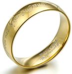 Gemini Custom Engrave Dome Comfort Fit 18K Gold Filled Anniversary Wedding Titanium Ring Valentine's Day Gift SzT