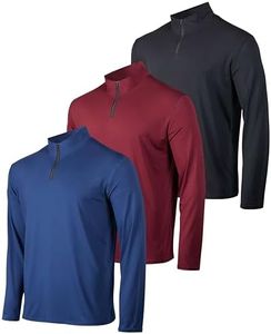 Real Essentials Mens Big and Tall King Size Quarter 1/4 Zip Pullover Long Sleeve Athletic Dry Fit Shirt Gym Running Golf Half Zip Top Workout Sweatshirts Sweater Jacket, Set 9, 5X, Pack of 3