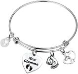 PLITI Grandma To Be Bracelet New Grandmother Gifts Grandma Birthday Jewelry Mothers Day Gifts For Grandma Mimi Nana Baby Reveal Gifts Future Grandma Wire Stainless Steel Bangle (new glamma bg)