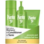 Plantur 39 Caffeine Shampoo Conditioner and Tonic Prevents and Reduces Hair Loss | Coloured and Stressed Hair | Unique Formula Supports Hair Growth | 250ml Shampoo | 150ml Conditioner | 200ml Tonic