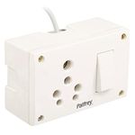 Palfrey Heavy Duty Extension Board - Single 16A Switch with 16A Socket with 3 Meter Heavy Duty 1.5mm Cable White (2200W) (3 Meter)