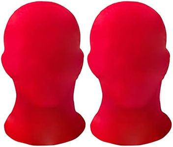 HOMELEX 2 Pieces Full Face Mask, 2nd Skin Masks,Halloween Spandex Hood for Unisex Cloth-Red