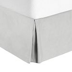 Valencia Beddings Split Corner Bed Skirt 16 Inch Drop King Size 100% Natural Cotton Wrinkle and Fade Resistant King Size, Silver Grey Solid