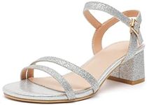 kkdom Heels for Women Open Toe Sand