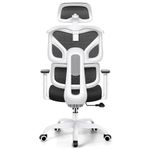 Office Chair Ergonomic Desk Chair, High Back Gaming Chair, Big and Tall Reclining Chair Breathable Mesh Comfy Home Office Desk Chair Lumbar Support Computer Chair Adjustable Arms, 3D Headrest (White)