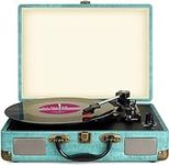 Vinyl Suitcase Record Player Blueto