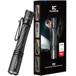 klarus P2 Torch Pen Light: 1000 Lumens, 270m Throw – 2AA or USB-C Rechargeable (Battery Included), IPX8 Waterproof, Compact EDC Flashlight for Pocket, Office, Security