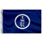 5x3FT Navy Blue Flag New King Charles III Cypher British Monarch Sovereign Coronation Celebration Britain Flag Garden Street Pub Outdoor Decorations