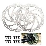 160mm Disc Brake Rotor, 2pcs Bike Disc Brake Rotor Stainless Steel With 12 Pcs Screws,Disc Brake Spacer,Bike Disk Brake Space,Suitable For Road Bike,Mountain Bike,MTB,BMX