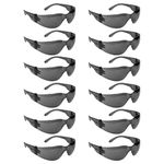 Tinted Safety Glasses, One Size, Anti-Scratch, Impact Resistance (12 Pack), ANSI Compliant