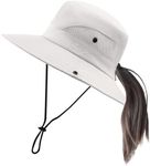PIGBENGO Women Sun Hat Wide Brim Bucket UPF 50+ Mesh Boonie Cap Outdoor Fishing Hats for Men(C-Beige)