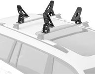 BougeRV T-Slot Kayak Roof Rack Saddles, Only Fits for Auto Cross Bars with T-Track to Carrier Kayak Paddle Board Surfboard with Tie Down Straps Ratchet Strap,150LBS Load Capacity(2 Pairs)