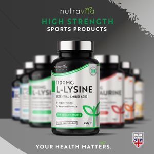 Nutravita L-Lysine 1100mg Tablets – 240 Count Amino Acid Supplement