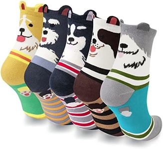 YSense 4 o 5 Pares Calcetines Originales Mujer, Calcetines Algodon Estampados Animales Regalos Para Mujer y Niña