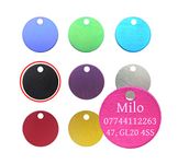 22mm Anodised Dog Cat Pet Tag ID Tags Personalised Engraved Pet Collar Tags (Black)