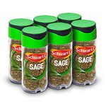 Schwartz Sage 10 G | Jar | Pack of 6 | Minty, Musky & Floral Essential | Bring Out the Flavour of Pork, Poultry and Vegetable Dishes