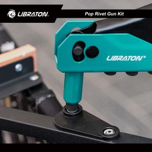 Libraton Heavy Duty Rivet Gun Set – 120 Blind Rivets, 4 Drill Bits, Interchangeable Heads