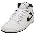 Jordan Men's 1 Mid White/Black-White-Black (DQ8426 132), White/Black-White-Black, 8 UK