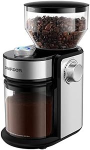 SHARDOR Coffee Grinder, Adjustable Burr Mill with 16 Precise Grind Setting for 2-14 Cup, Silver