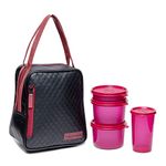 Tupperware Plastic Elegant Lunch Set For Women (Pink), 180 ml