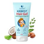 Healthbest Kids Hair Styling Gel - 50 ml - Organic Coconut Aloe Vera, Moringa, Argan & Kertine - Tear & Paraben Free - Enhances Vitamin B5 for Hair Growth & Damage Pack of 1