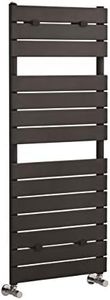 Hudson Reed HLA35 Modern Bathroom Flat Vertical Wall Hung Heated Towel Rail (Excludes Valves), 1213mm x 500mm, Anthracite, 1213 x 500 mm