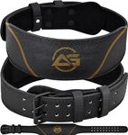 Weight Lifting Belt by AG - Top Class Cowhide Leather Belt with 4” Padded Lumbar Back Support for Weightlifting, Gym Lifting, Powerlifting, Workout (4" Wide/Black, X-Large)