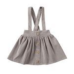 Vohawsa Toddler Baby Girl Velvet Backless Ruffle Strap Overalls Skirt Solid Suspender Tutu Dress Fall Spring Summer Clothes (2-3T, Grey #7)