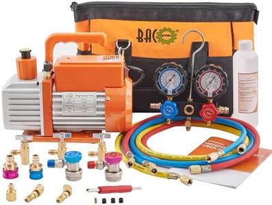 BACOENG R32 AC Vacuum Pump and Gauge Set, 4 CFM HVAC Vacuum Pump Kit for AUTO/Mini Split System, Sparkless Motor for R1234yf R32 R134a R410a Refrigerants